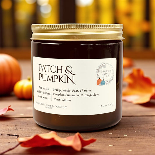 12.43oz Candle Patch & Pumpkin