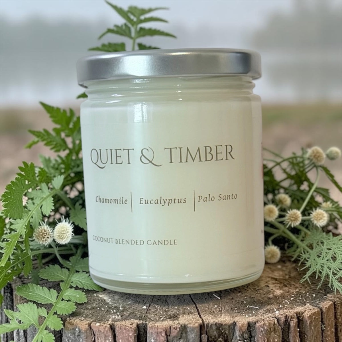 Quiet & Timber coconut blended wax candle, 8 oz – Charmed Harvest