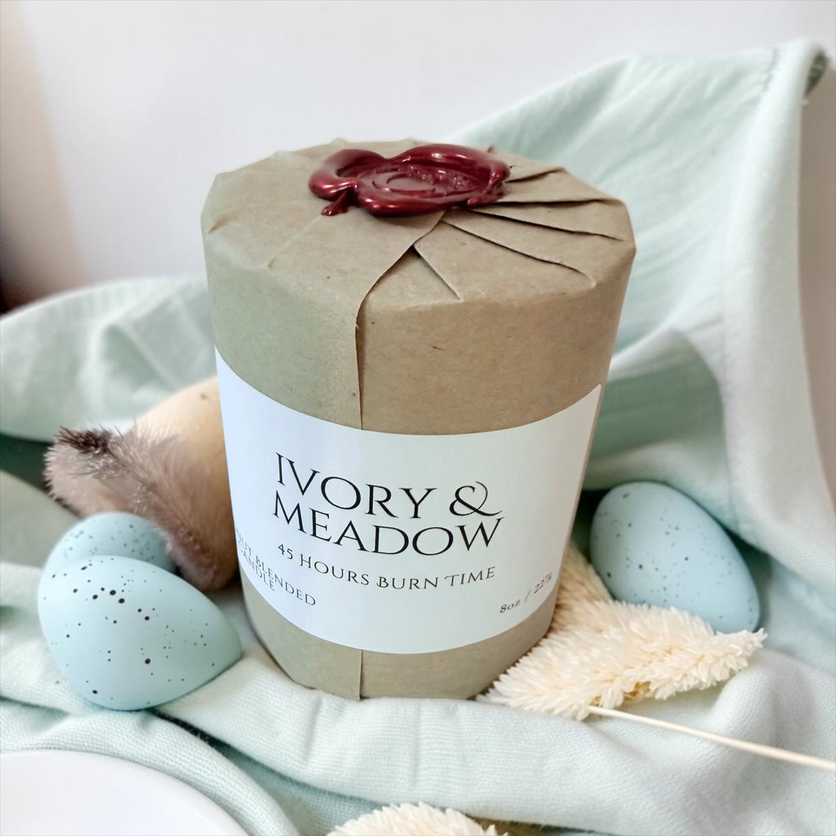 Ivory & Meadow candle from The Wrapped Collection by Charmed Harvest, view 4