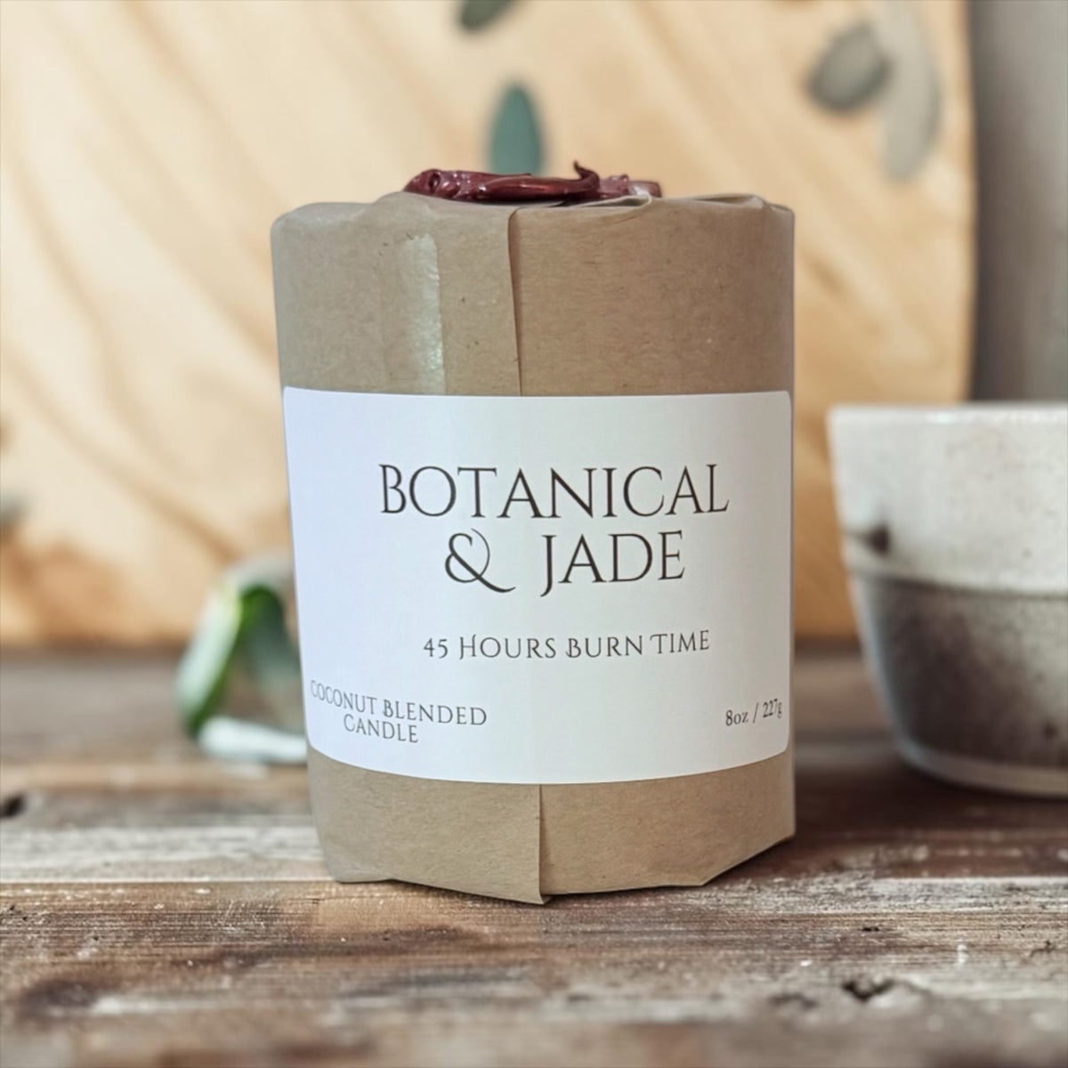 Botanical & Jade candle from The Wrapped Collection by Charmed Harvest, view 4