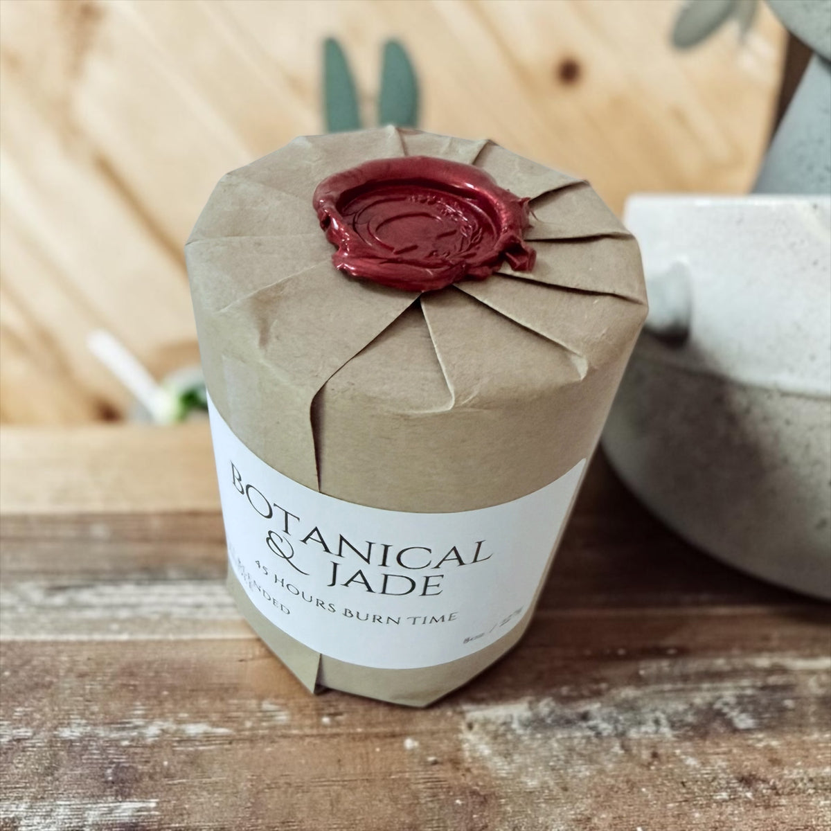 Botanical & Jade candle from The Wrapped Collection by Charmed Harvest, view 5