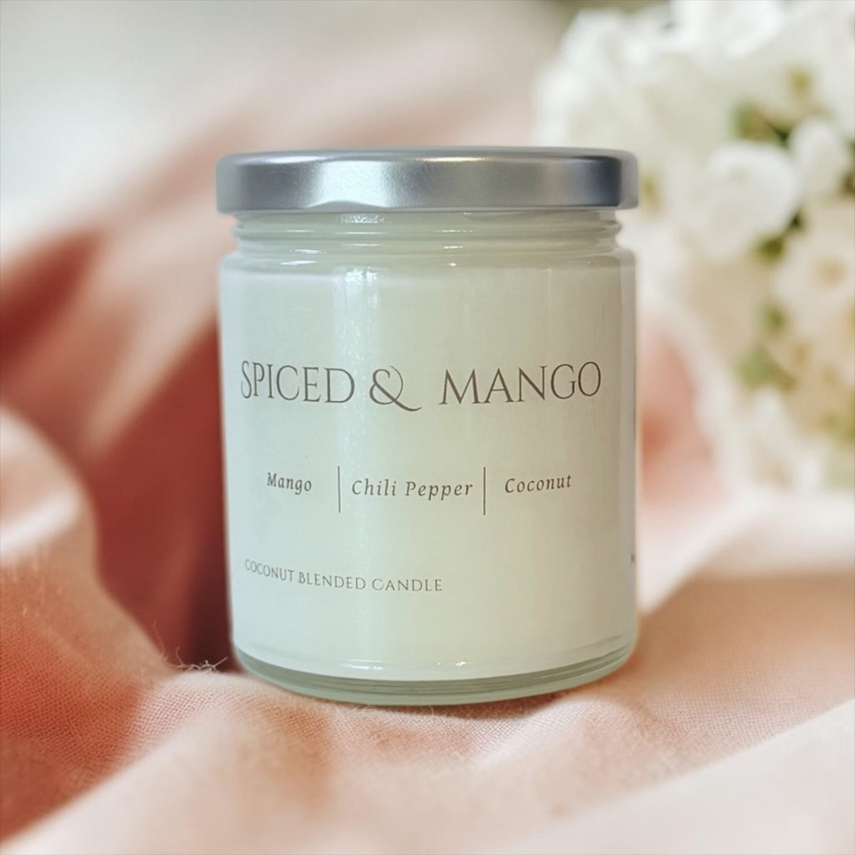 Spiced & Mango coconut blended wax candle, 8 oz – Charmed Harvest