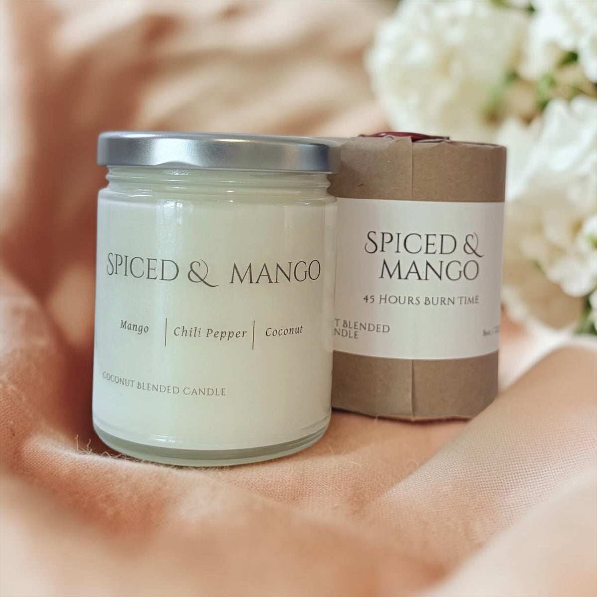 Spiced & Mango candle from The Wrapped Collection by Charmed Harvest, view 3