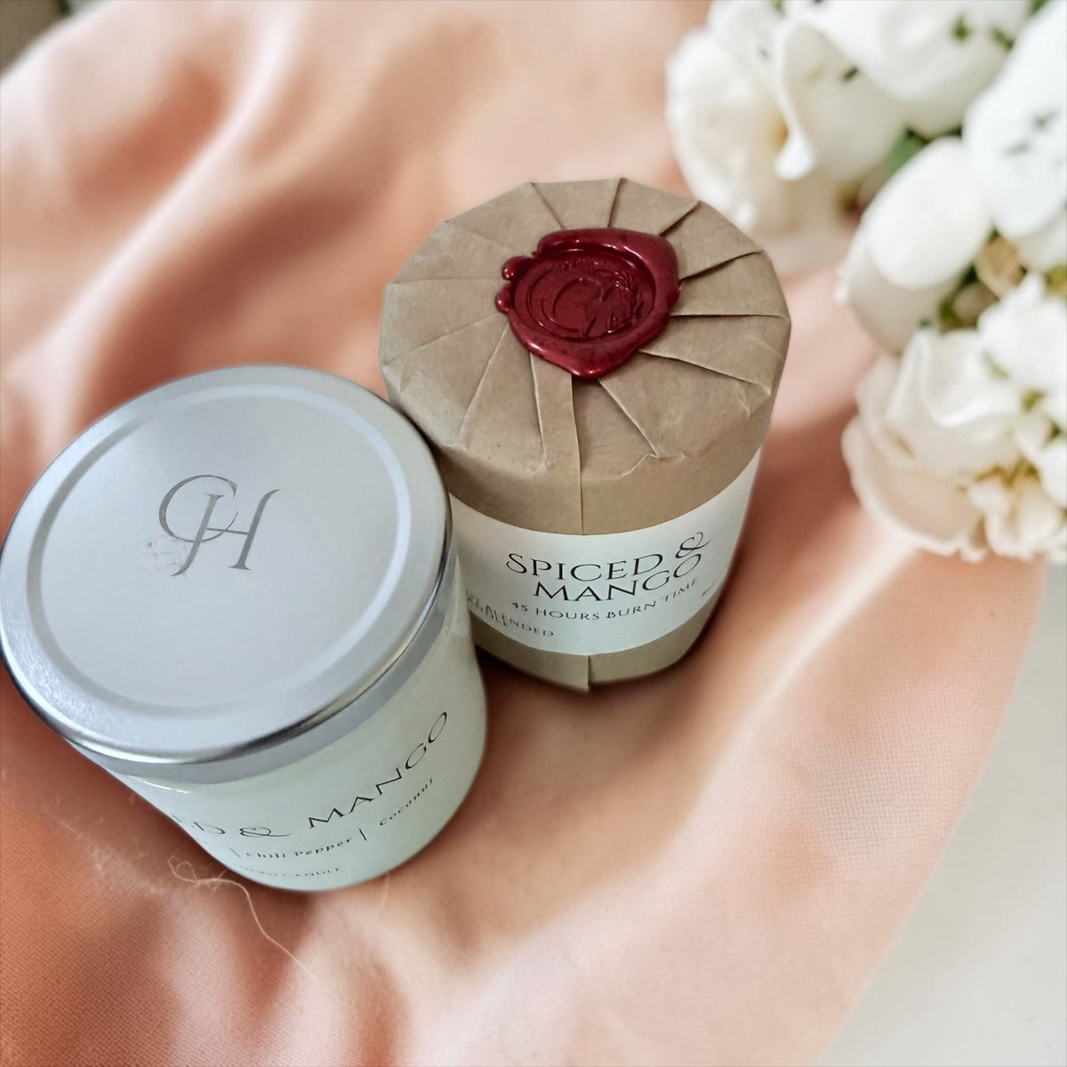 Spiced & Mango candle from The Wrapped Collection by Charmed Harvest, view 4